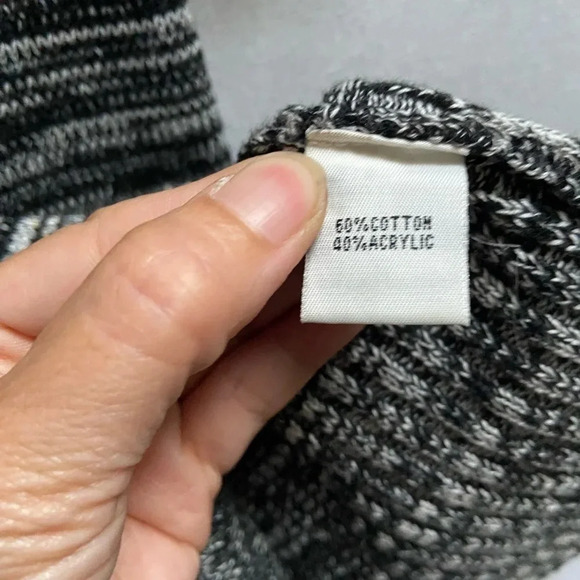 Kenneth Cole Black/ White Short sleeve cotton knit zipper cardigan Sz S - Picture 10 of 15